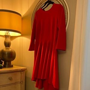 Express Vibrant Red Long Sleeve Dress